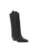 Thumbnail Bottes botte noires à talon décroché moyen à bout pointu avec sur-botte - Image 7
