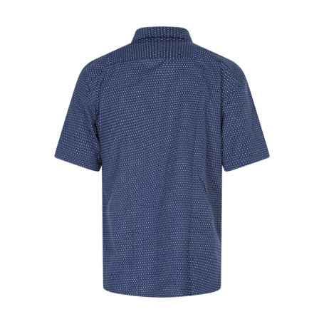 Chemise en coton mélangé bleu marine à pois...