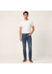 Thumbnail Jean en coton mélangé indigo uni pourvu d'une coupe slim et de multiples poches - Image 6