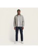 Thumbnail Blouson gris uni avec une coupe droite et un col montant boutonné - Image 3