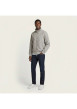 Thumbnail Blouson gris uni avec une coupe droite et un col montant boutonné - Image 4