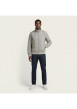 Thumbnail Blouson gris uni avec une coupe droite et un col montant boutonné - Image 5