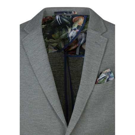 Blazer vert texturé avec une coupe ajustée et...
