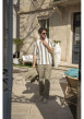 Thumbnail Pantalon Karl Lawrence en coton kaki pourvu d'une taille élastiquée - Image 8