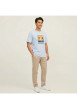 Thumbnail T-shirt en coton bleu clair pourvu d'une coupe droite et d'un col rond - Image 8