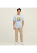 Thumbnail T-shirt en coton bleu clair pourvu d'une coupe droite et d'un col rond - Image 9