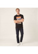 Thumbnail T-shirt en coton noir imprimé avec une coupe droite et un col rond - Image 6