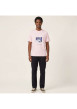 Thumbnail T-shirt en coton rose à coupe droite pourvu d'un col rond côtelé - Image 5