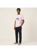 Thumbnail T-shirt en coton rose à coupe droite pourvu d'un col rond côtelé - Image 6