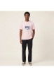 Thumbnail T-shirt en coton rose à coupe droite pourvu d'un col rond côtelé - Image 7