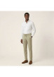Thumbnail Pantalon chino en coton et lin mélangé beige uni pourvu d'une coupe slim - Image 5
