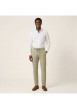 Thumbnail Pantalon chino en coton et lin mélangé beige uni pourvu d'une coupe slim - Image 6