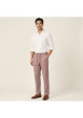 Thumbnail Pantalon chino rose en coton et lin mélangés pourvu d'un cordon de serrage - Image 4