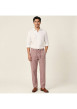 Thumbnail Pantalon chino rose en coton et lin mélangés pourvu d'un cordon de serrage - Image 5