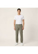 Thumbnail Pantalon chino kaki en lin pourvu d'une taille élastiquée froncée - Image 3