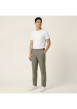 Thumbnail Pantalon chino kaki en lin pourvu d'une taille élastiquée froncée - Image 4