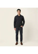 Thumbnail Surchemise en coton noire unie avec une coupe droite et un col à revers - Image 6