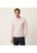 Thumbnail Pull en coton biologique rose uni pourvu d'un col rond et d'un aspect fumé - Image 5