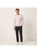 Thumbnail Pull en coton biologique rose uni pourvu d'un col rond et d'un aspect fumé - Image 6