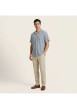Thumbnail Chemise en coton bleue à coupe droite pourvue d'un col cubain - Image 4