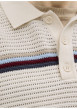 Thumbnail Polo en coton biologique écru à coupe droite orné d'un motif à rayures - Image 2