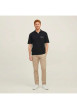 Thumbnail Polo en coton biologique noir uni avec une coupe droite et un col à revers - Image 6