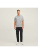 Thumbnail Polo en coton biologique gris uni avec une coupe droite et un col à revers - Image 4
