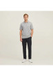 Thumbnail Polo en coton biologique gris uni avec une coupe droite et un col à revers - Image 6