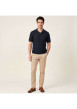 Thumbnail Polo en coton biologique marine uni avec une coupe droite et un col revers - Image 6