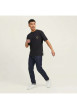 Thumbnail T-shirt en coton noir imprimé à coupe droite pourvu d'un col rond - Image 5