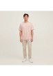 Thumbnail T-shirt en coton rose imprimé à coupe droite pourvu d'un col rond - Image 3