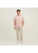 Thumbnail T-shirt en coton rose imprimé à coupe droite pourvu d'un col rond - Image 5