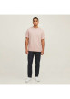 Thumbnail T-shirt en coton biologique rose imprimé à coupe droite pourvu d'un col rond - Image 3