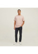 Thumbnail T-shirt en coton biologique rose imprimé à coupe droite pourvu d'un col rond - Image 5