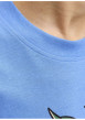 Thumbnail T-shirt en coton biologique bleu à coupe droite orné d'une illustration - Image 3