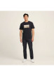 Thumbnail T-shirt en coton noir imprimé avec une coupe droite et un col rond - Image 3
