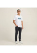 Thumbnail T-shirt en coton blanc imprimé avec une coupe droite et un col rond - Image 4