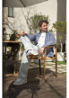 Thumbnail Jean Baggy en coton beige uni avec une coupe droite à zip et à bouton - Image 8
