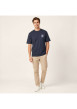 Thumbnail T-shirt en coton biologique marine uni pourvu d'un imprimé fleur - Image 5