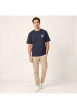Thumbnail T-shirt en coton biologique marine uni pourvu d'un imprimé fleur - Image 6