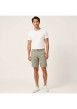 Thumbnail Short chino en coton kaki uni avec une coupe droite et des ourlets - Image 3