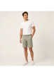 Thumbnail Short chino en coton kaki uni avec une coupe droite et des ourlets - Image 4