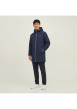 Thumbnail Parka marine unie avec une coupe droite un col à capuche et un zip - Image 4