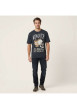Thumbnail T-shirt en coton anthracite avec un imprimé à l'avant et une coupe droite - Image 4
