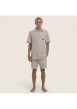 Thumbnail Chemise en coton mélangé beige à coupe droite ornée d'un motif à rayures - Image 4