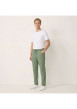 Thumbnail Pantalon Milak en coton vert à coupe droite pourvu d'une taille élastiquée - Image 5