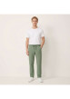Thumbnail Pantalon Milak en coton vert à coupe droite pourvu d'une taille élastiquée - Image 6