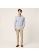 Thumbnail Chemise en lin et coton bleue à rayures pourvue d'un col français - Image 4