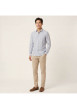 Thumbnail Chemise en lin et coton bleue à rayures pourvue d'un col français - Image 5