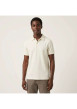 Thumbnail Polo en coton mélangé écru uni avec une coupe droite et un col boutonné - Image 4